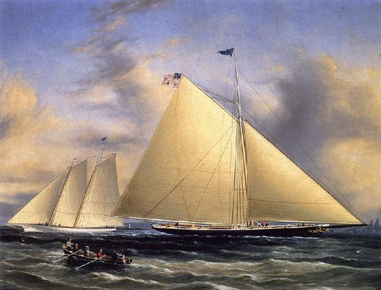 The Sloop Maria Racing The Schooner Yacht America, May 1851 by James E. Buttersworth