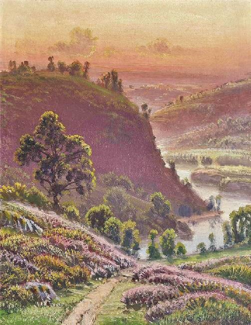 Rolling Hills At Sunset by Gaston Vincent Anglade