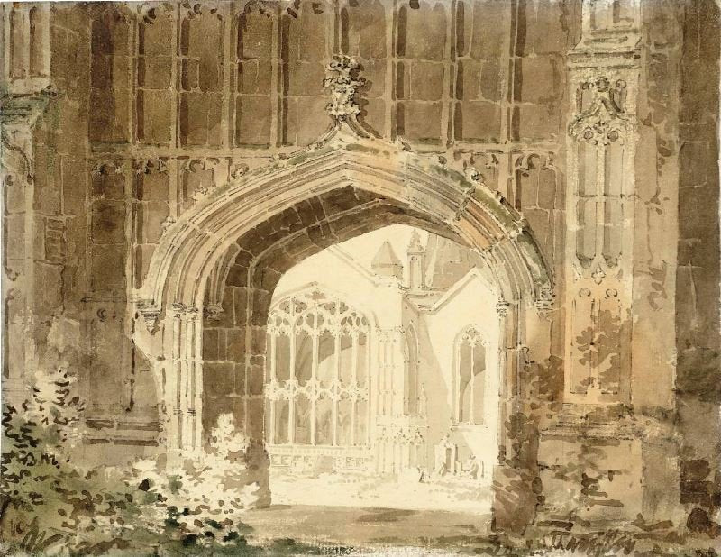 EVESHAM, THE CHURCH OF ST LAWRENCE, SEEN THROUGH THE ARCH OF THE BELL TOWER