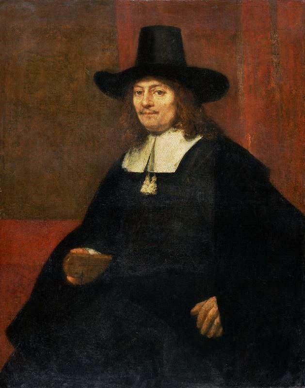 Portrait Of A Man In A Tall Hat by Rembrandt van Rijn
