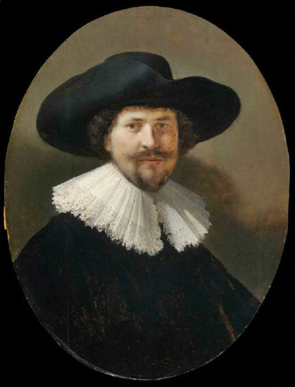 Portrait Of A Man Wearing A Black Hat by Rembrandt van Rijn