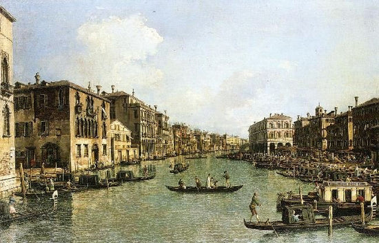Grand Canal From The Campo Santa Sofia Towards The Rialto Bridge by Canaletto