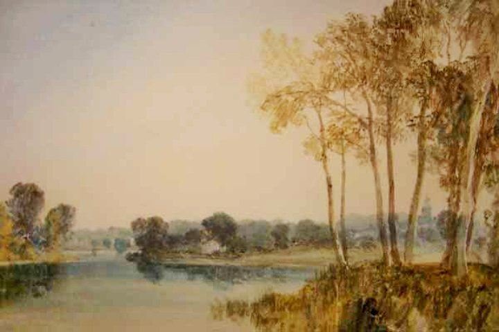 LANDSCAPE WITH TREES BY THE RIVER THAMES
