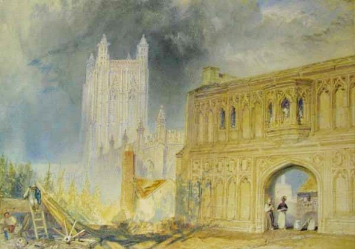 Malvern Abbey And Gate, Worcestershire by Joseph Turner