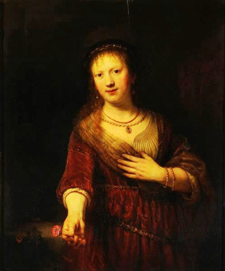 Saskia With Red Flower by Rembrandt van Rijn