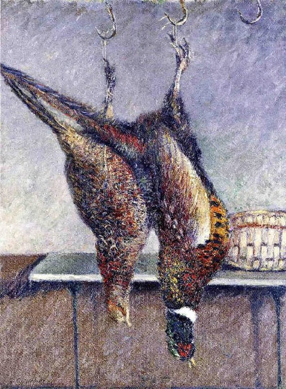 Two Hanging Pheasants by Gustave Caillebotte