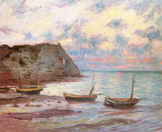 Sunset At Etretat by Claude Oscar Monet