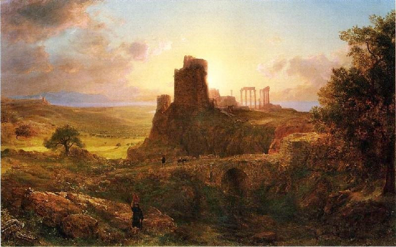 The Ruins At Sunion, Greece by Frederic Edwin Church