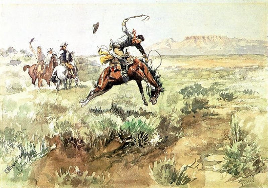 Bronco Busting by Charles Marion Russell