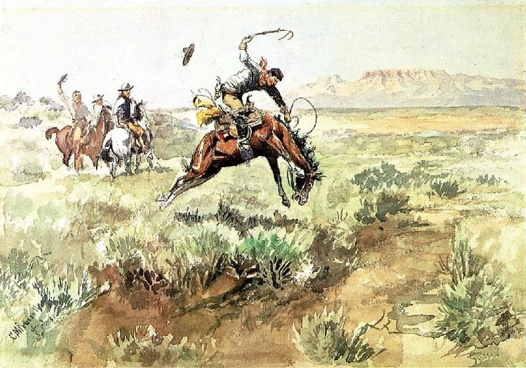 Bronco Busting by Charles Marion Russell