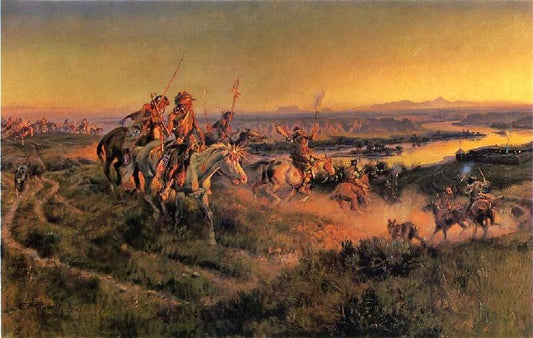 The Salute Of The Robe Trade by Charles Marion Russell