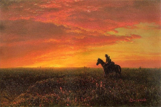 On The Plains, Sunset by Albert Bierstadt