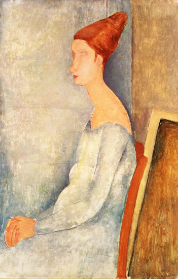 Portrait Of Jeanne Hebuterne Seated In Profile by Amedeo Modigliani