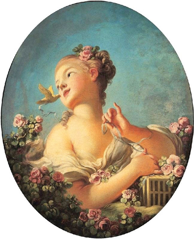 Young Girl Freeing A Bird by Jean-Honore Fragonard