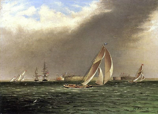 Yacht Racing Off Castle Garden, New York by James E. Buttersworth