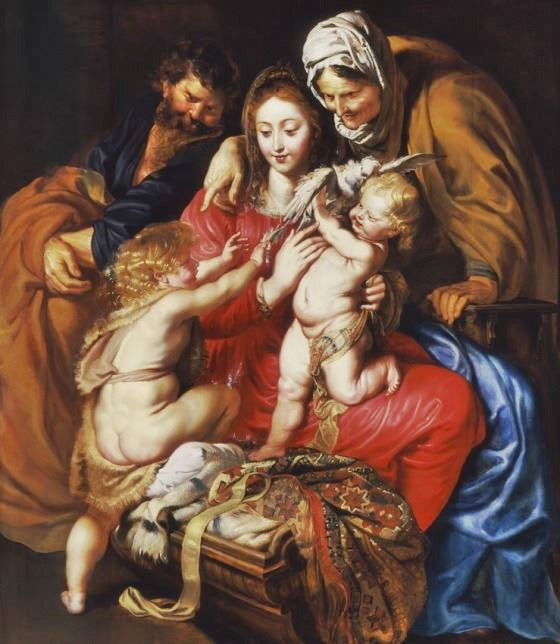 The Holy Family With Saint Elizabeth, Saint John And A Dove by Peter Paul Rubens