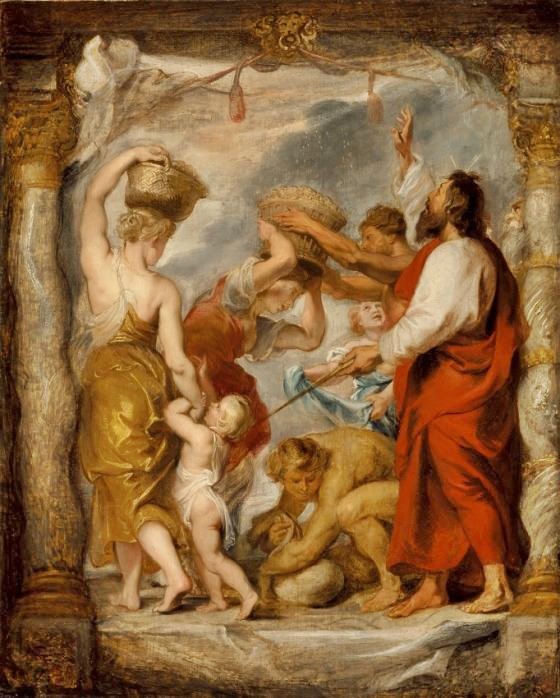 The Israelites Gathering Manna In The Desert by Peter Paul Rubens