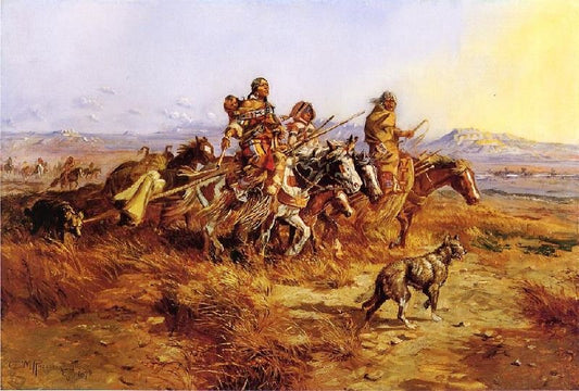 Indian Women Moving by Charles Marion Russell