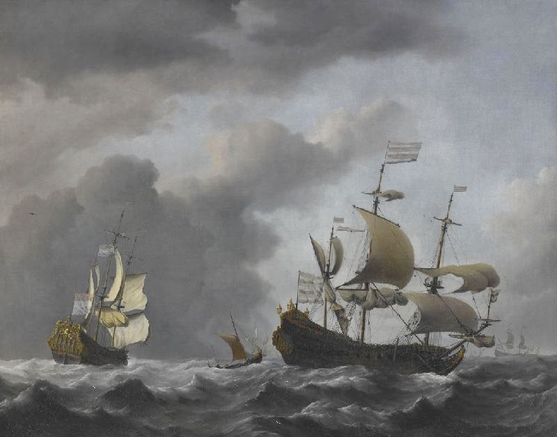 THE "GOLDEN LEEUW" AT SEA IN HEAVY WEATHER