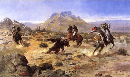 Capturing The Grizzly by Charles Marion Russell