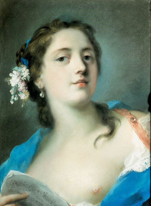 THE SINGER FAUSTINA BORDONI (1697-1781) WITH A MUSICAL SCORE