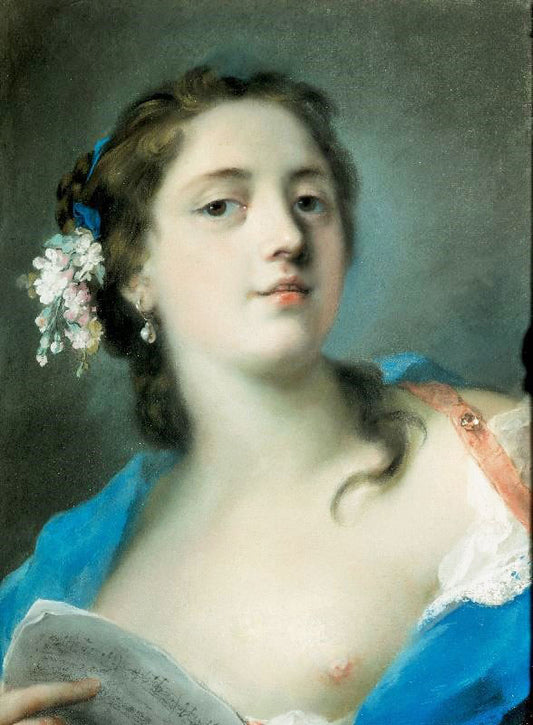 The Singer Faustina Bordoni (1697-1781) With A Musical Score by Rosalba Carriera
