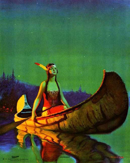 Indian Girl In A Canoe by Edward Mason Eggleston