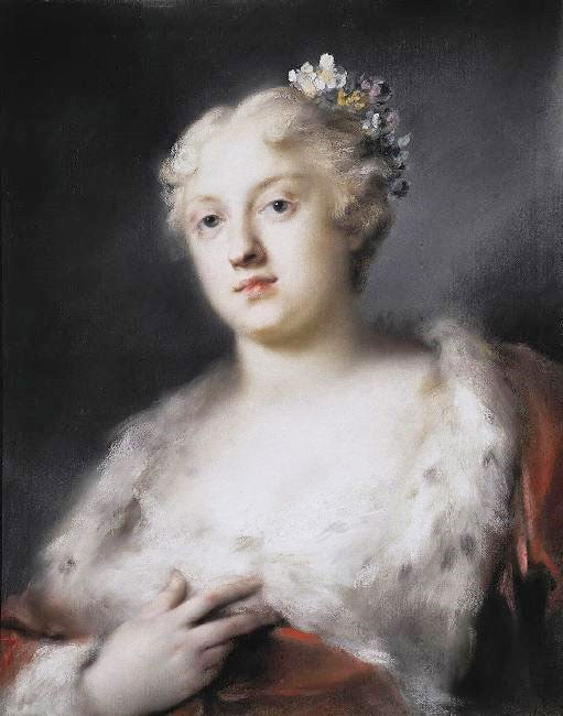 Portrait Of A Young Lady In A Dress Trimmed With Fur by Rosalba Carriera