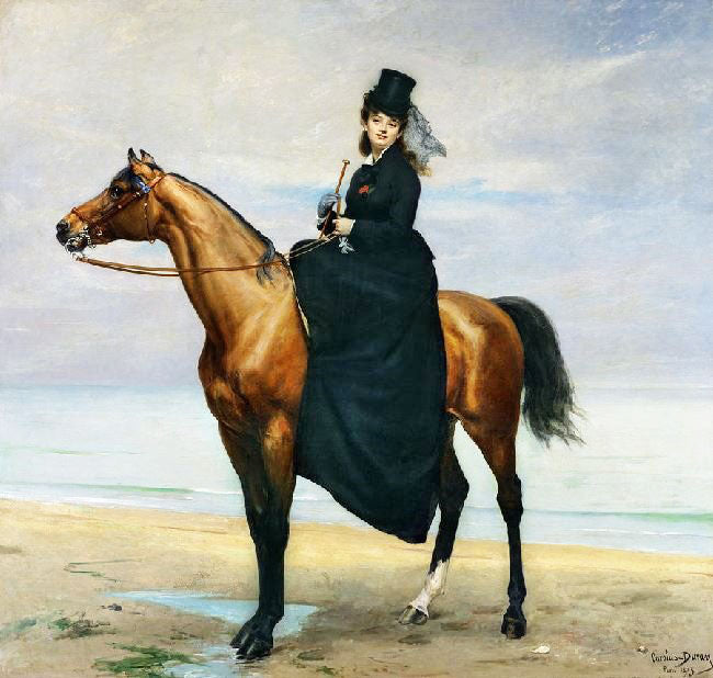 Equestrian Portrait Of Mademoiselle Croizette by Charles Auguste Emile Carolus-Duran