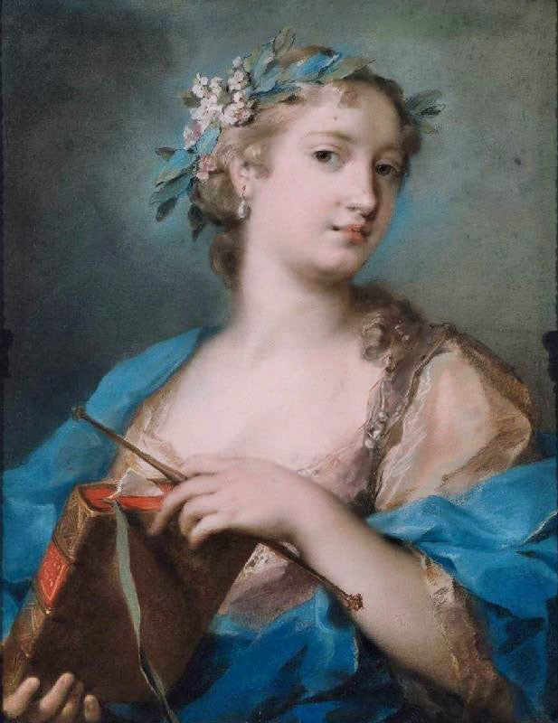 PORTRAIT OF A WOMAN WEARING A LAUREL WREATH