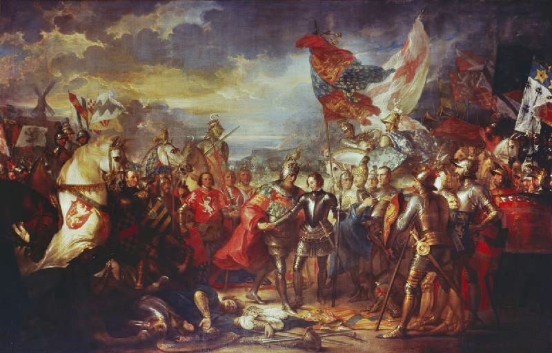 EDWARD III WITH THE BLACK PRINCE AFTER THE BATTLE OF CRECY