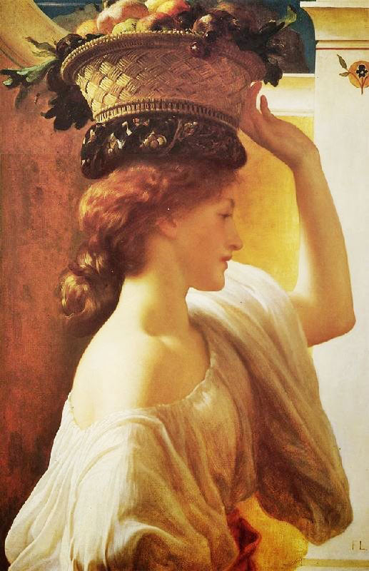 A Girl With A Basket Of Fruit by Frederic Lord Leighton