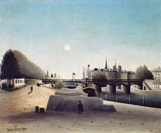 View Of Ile Saint-Louis, Near Port Saint-Nicolas, Evening by Henri Rousseau