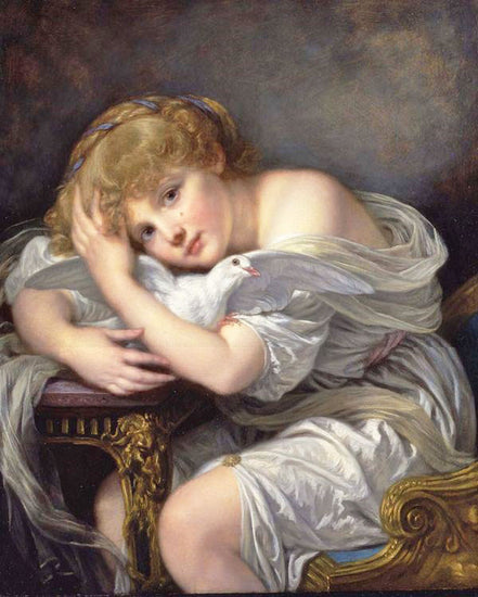 Young Girl With Dove by Jean-Baptiste Greuze
