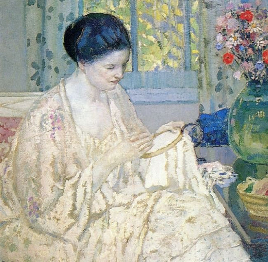 Embroidering by Frederick Carl Frieseke