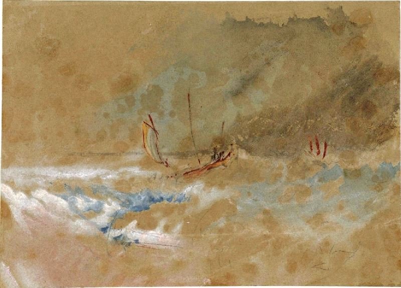 Boat On A Rough Sea by Joseph Turner