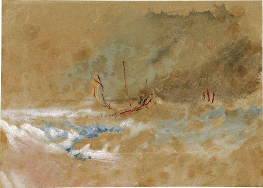 Boat On A Rough Sea by Joseph Turner