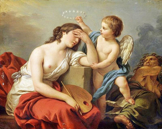 Love Consoling Painting From The Critics Of Her Enemies by Louis Jean François Lagrenée