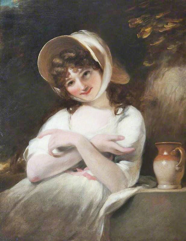 Portrait Of An Unknown Girl In A White Dress by John Russell