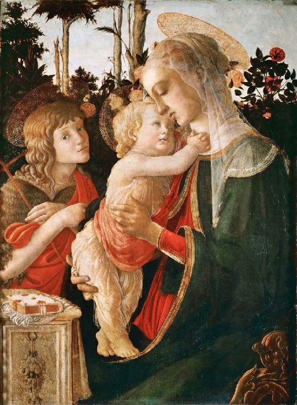 Virgin And Child With Young Saint John The Baptist by Sandro Botticelli