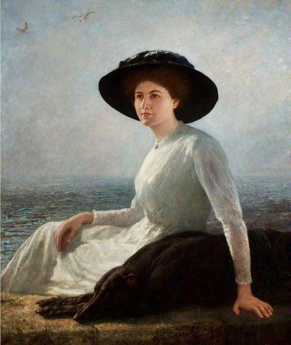 A Study In Black And White, Mrs Henrietta Riviere by Briton Riviere