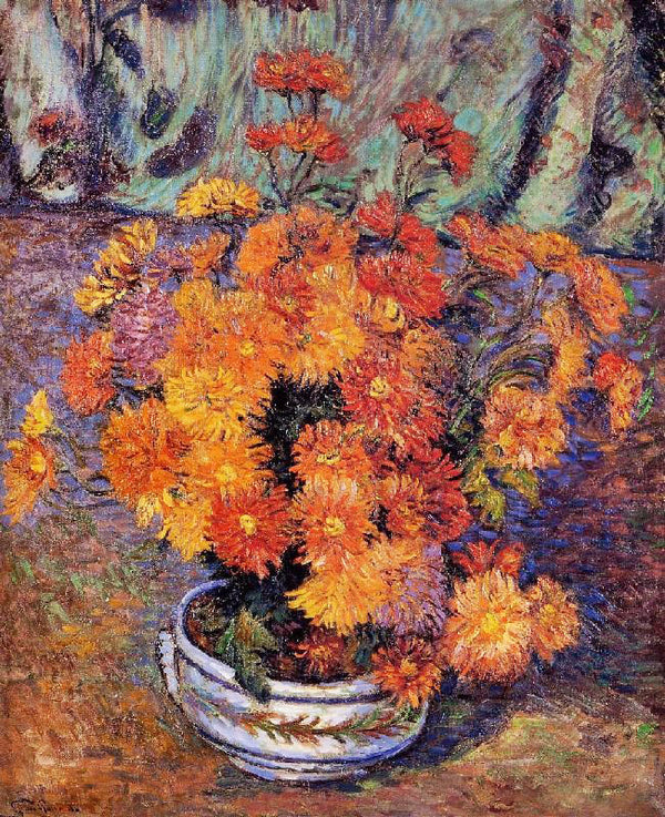 Vase Of Chrysanthemums by Armand Guillaumin