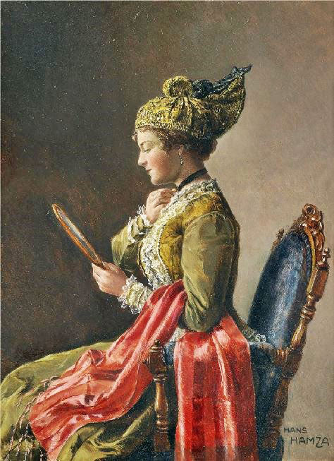 Girl Wearing The Traditional Costume Of Linz by Hans Hamza