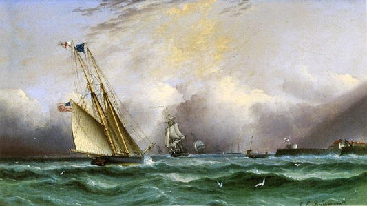 Schooner ’Columbia’ Off Portsmouth Harbor, England by James E. Buttersworth
