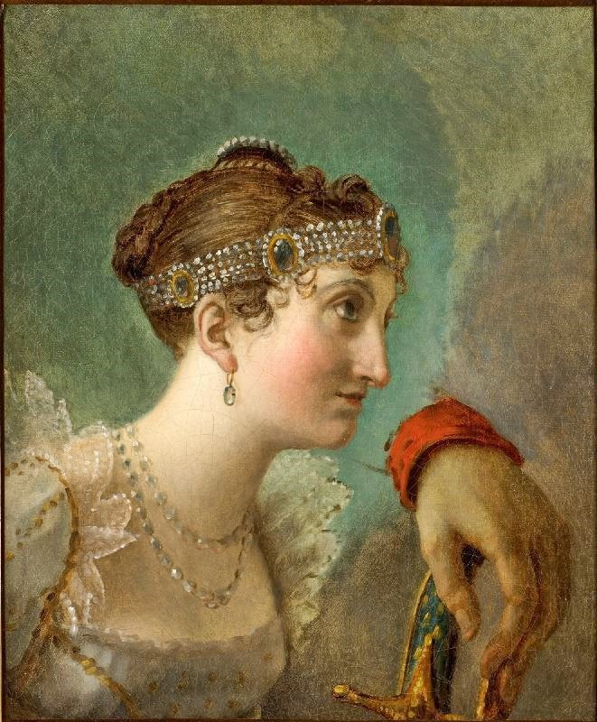 Study For ’’The Coronation Of Napoleon’’, Head Of Josephine by Jacques-Louis David