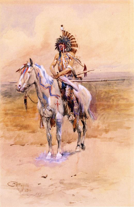 Mandan Warrior by Charles Marion Russell