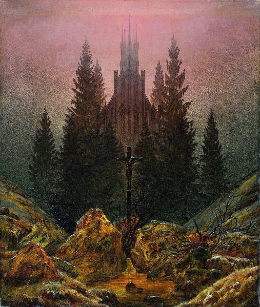 Cross And Cathedral In The Mountains by Caspar David Friedrich