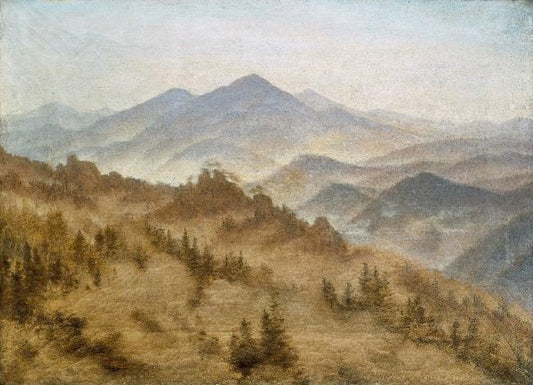 Landscape With The Rosenberg In The Bohemian Mountains by Caspar David Friedrich