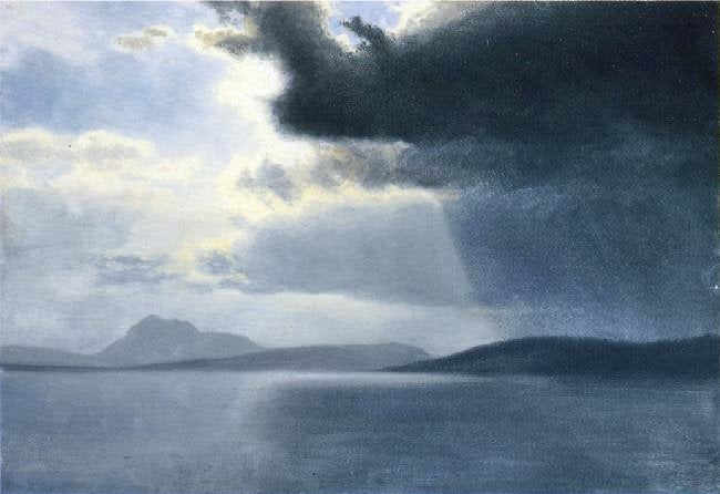 Approaching Thunderstorm On The Hudson River by Albert Bierstadt