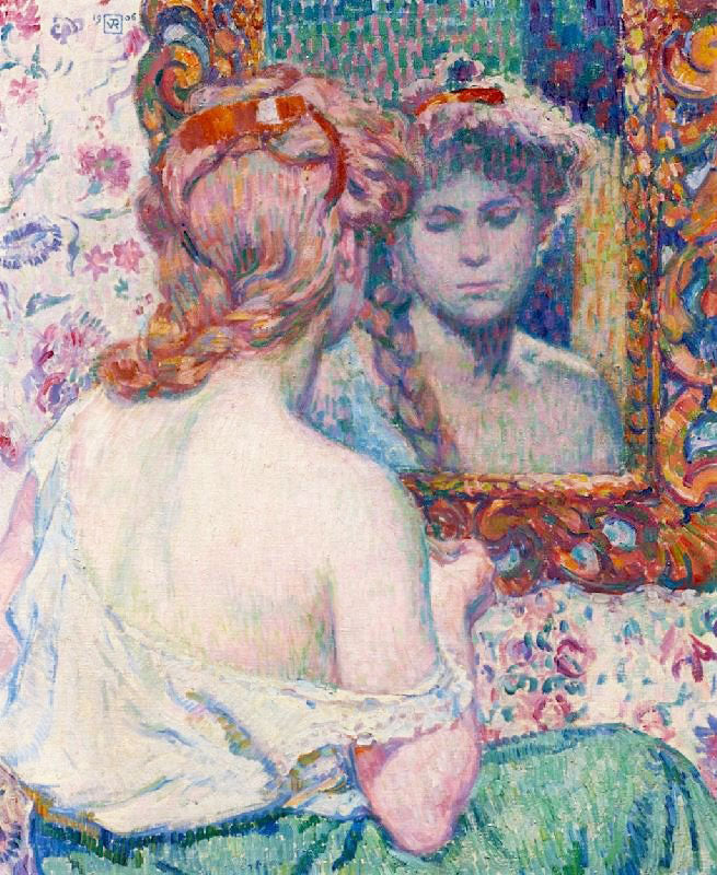 Woman In The Mirror by Theo van Rysselberghe